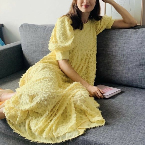 Zara voluminous textured weave dress Clearance